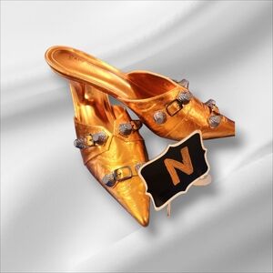 Cape Robbin Metallic Gold Mules with Silver Accents